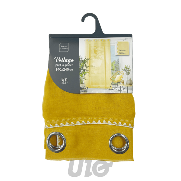 PANNEAU A OEILLETS 140 x 240 CM VOILE SABLE FANTAISIE LOUISE MIEL