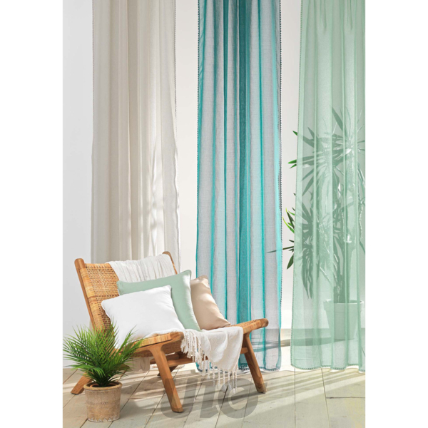 PANNEAU A OEILLETS 140 x 240 CM VOILE SABLE FANTAISIE LOUISE MIEL