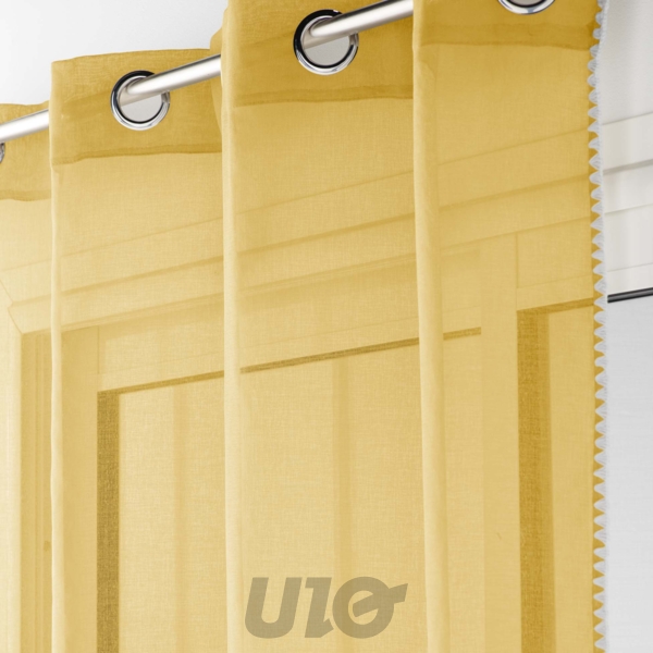 PANNEAU A OEILLETS 140 x 240 CM VOILE SABLE FANTAISIE LOUISE MIEL