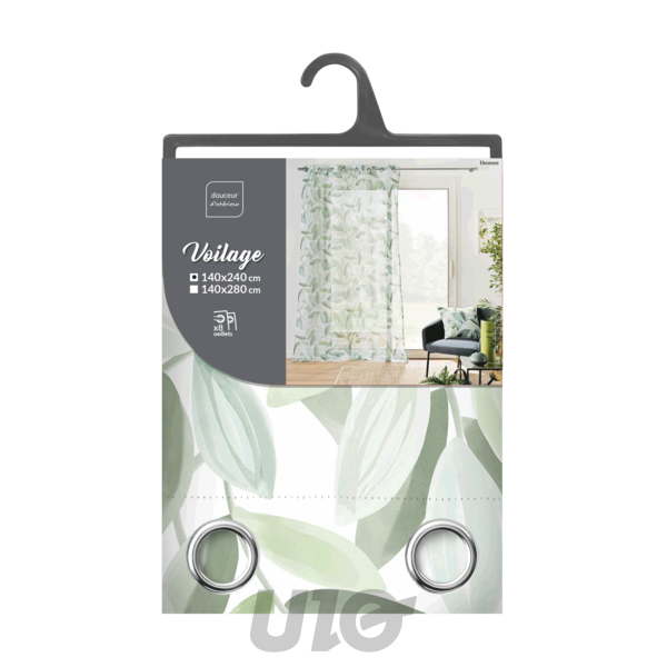 PANNEAU A OEILLETS 140 x 240 CM VOILE SABLE IMPRIME ELEONORE