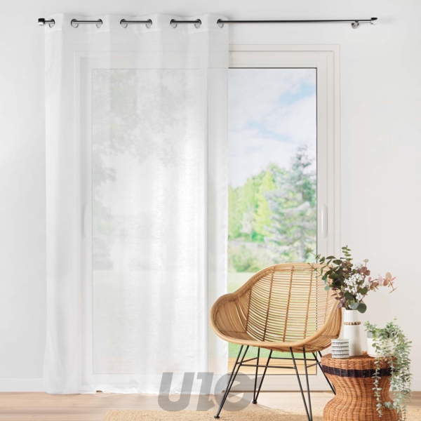 PANNEAU A OEILLETS 140 x 240 CM VOILE SABLE LISSEA BLANC