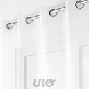 PANNEAU A OEILLETS 140 x 240 CM VOILE SABLE LISSEA BLANC