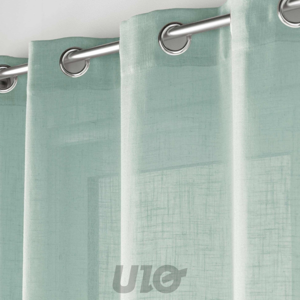 PANNEAU A OEILLETS 140 x 280 CM EFFET LIN TISSE CLORIS BLEU