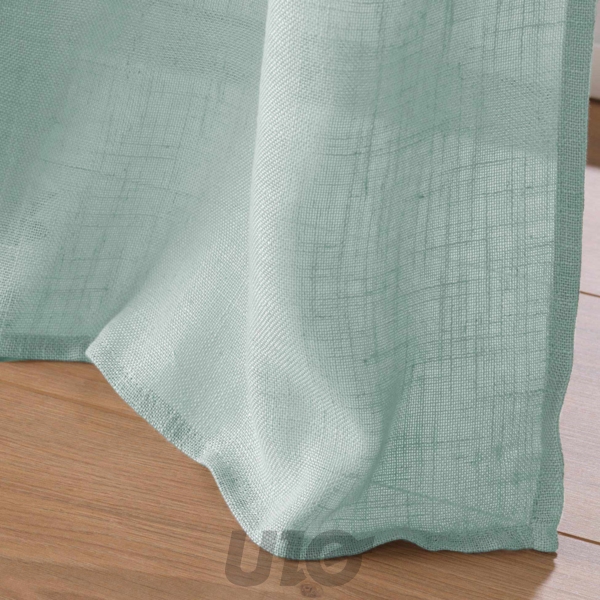 PANNEAU A OEILLETS 140 x 280 CM EFFET LIN TISSE CLORIS BLEU