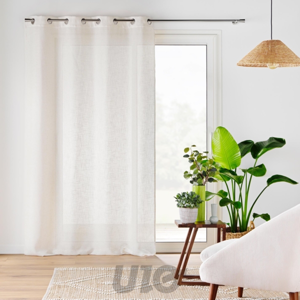 PANNEAU A OEILLETS 140 x 280 CM EFFET LIN TISSE CLORIS NATUREL