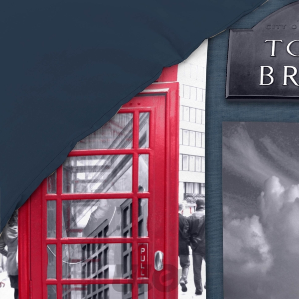 PARURE 2 P. 140 x 200 CM IMPRIME 42 FILS DESSIN PLACE CITY LONDON