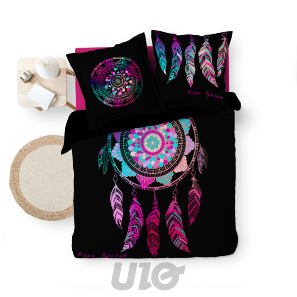 PARURE 3 P. 240 x 220 CM IMPRIME 42 FILS DESSIN PLACE PORTE BONHEUR