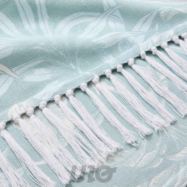 PLAID A FRANGES 125 x 150 CM COTON/POLYESTER IMPRIME HERA