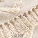 PLAID A FRANGES 125 x 150 CM COTON/POLYESTER TUFTE INCA