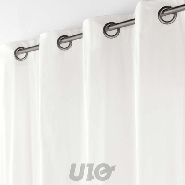RIDEAU A OEILLETS 135 x 180 CM COTON/POLYESTER RECYCLE GRS TWILY BLANC