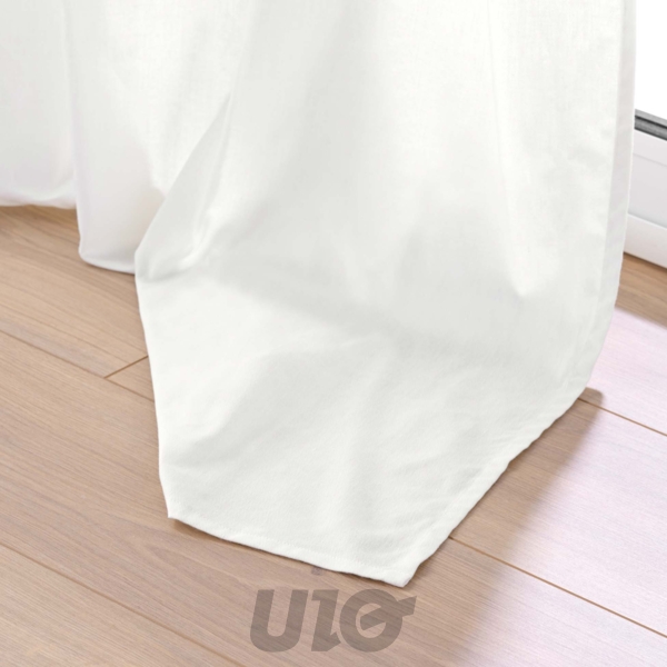 RIDEAU A OEILLETS 135 x 180 CM COTON/POLYESTER RECYCLE GRS TWILY BLANC