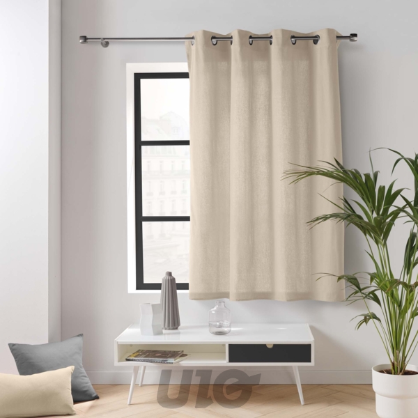 RIDEAU A OEILLETS 135 x 180 CM COTON/POLYESTER RECYCLE GRS TWILY LIN