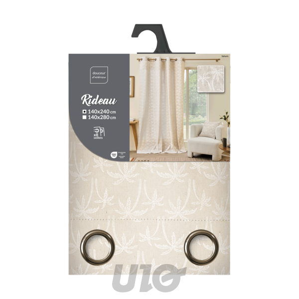 RIDEAU A OEILLETS 140 x 240 CM POLYCOTON IMPRIME SAHARIS