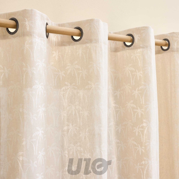 RIDEAU A OEILLETS 140 x 240 CM POLYCOTON IMPRIME SAHARIS