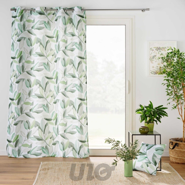 RIDEAU A OEILLETS 140 x 260 CM POLYESTER IMPRIME ELEONORE