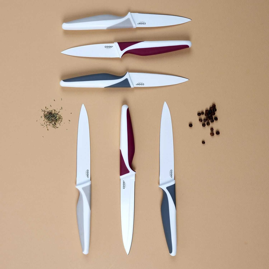 COUTEAU EN INOX BLANC MANCHE BI MATIERE 12CM M48