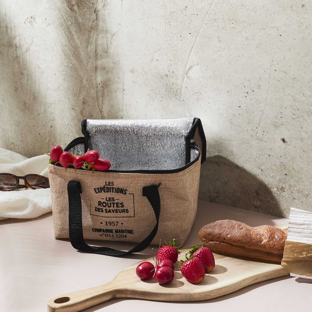 LUNCH BAG FRAICHEUR EFFET JUTE 24.5X18X16.5 8L M24
