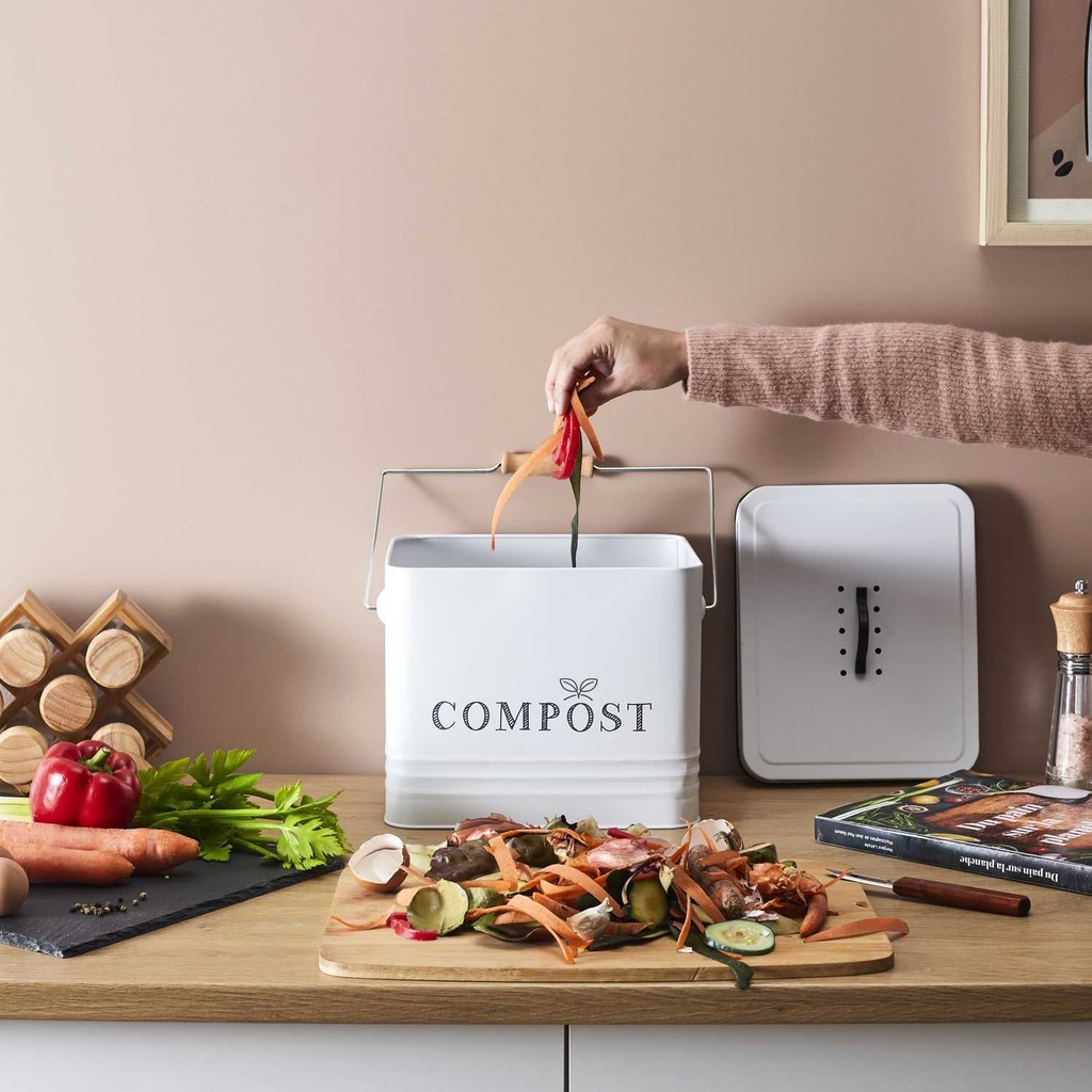 POUBELLE A COMPOST METAL 10L M2