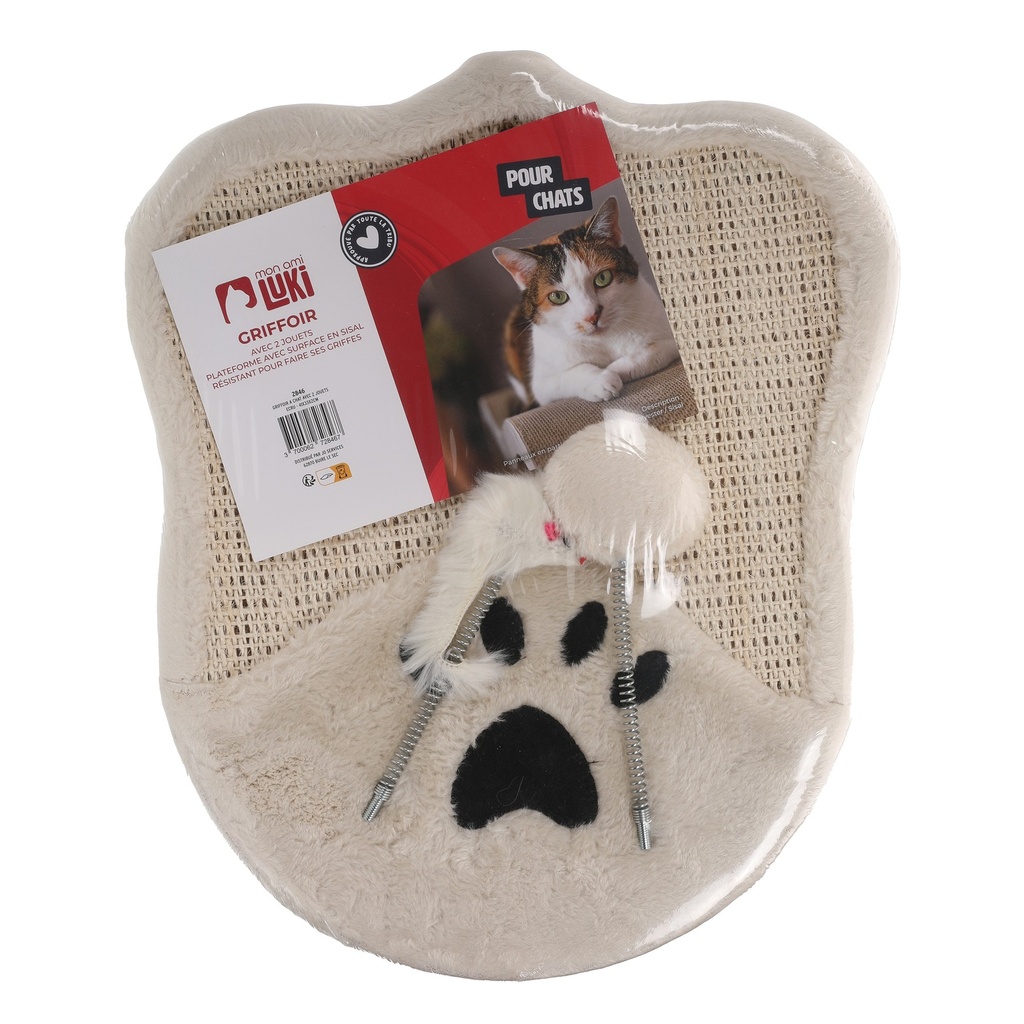 GRIFFOIR A CHAT AVEC 2 JOUETS ANTHRACITE 41X33X2CM