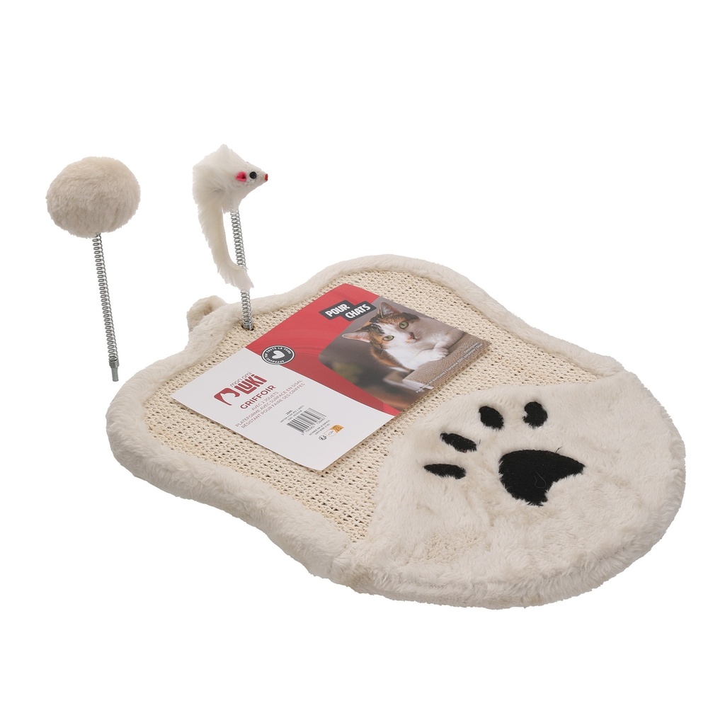 GRIFFOIR A CHAT AVEC 2 JOUETS ANTHRACITE 41X33X2CM