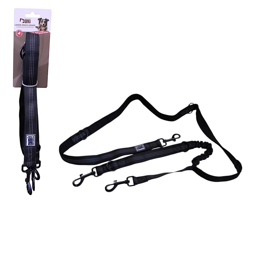 LAISSE EXTENSIBLE REFLECHISSANTE NOIRE- 2.5CMx180CM