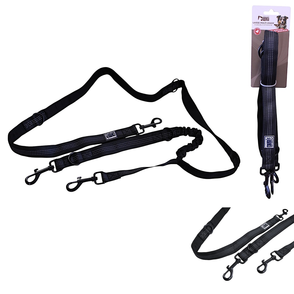 LAISSE EXTENSIBLE REFLECHISSANTE NOIRE- 2.5CMx180CM