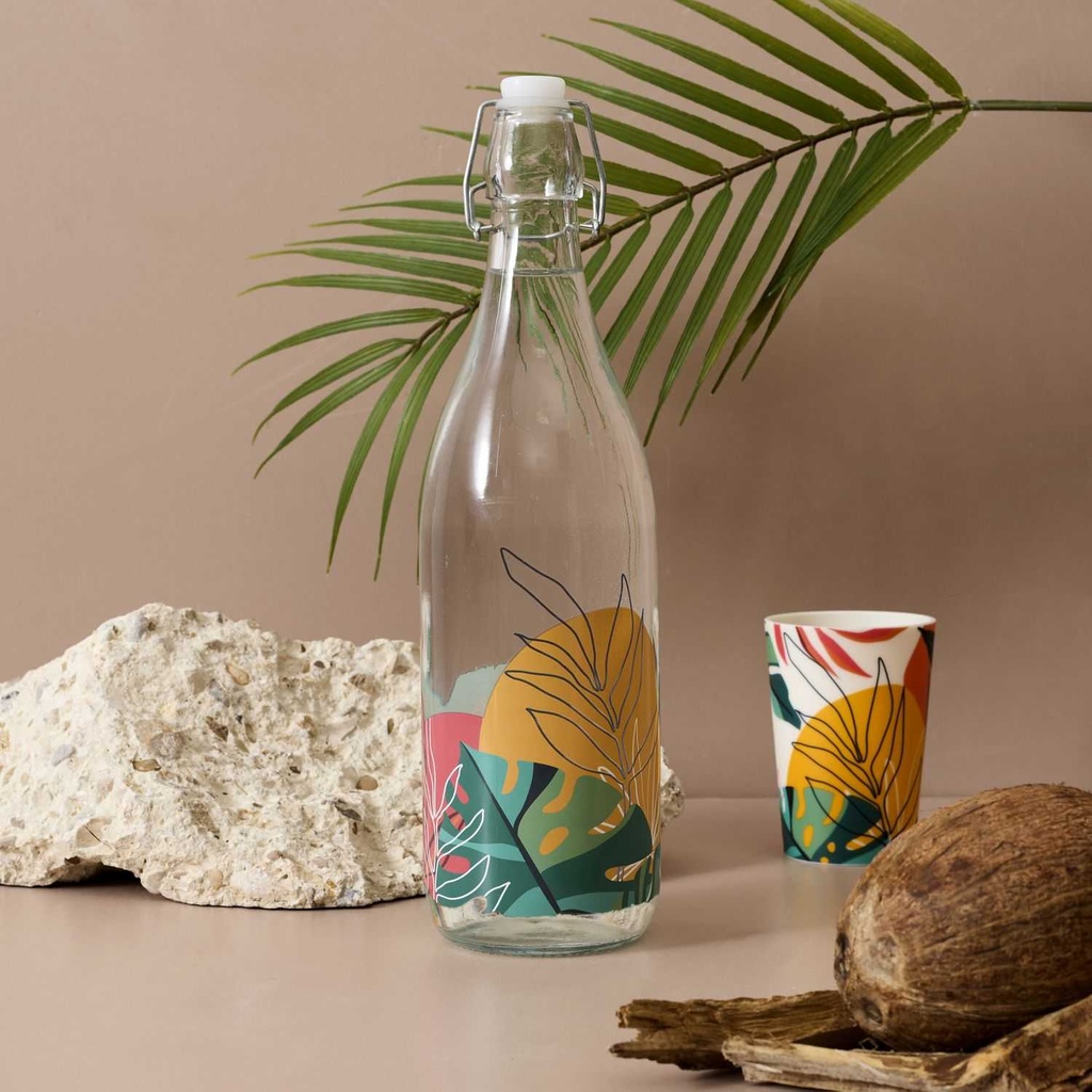 BOUTEILLE EN VERRE A CLAPET PARADIS EXOTIQUE 1LM12