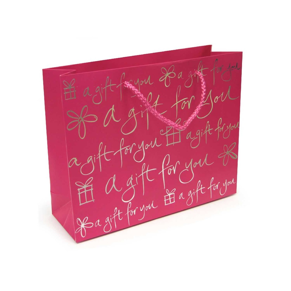 SAC CADEAU MOTIF ARGENT PAPIER 32X26CM M48