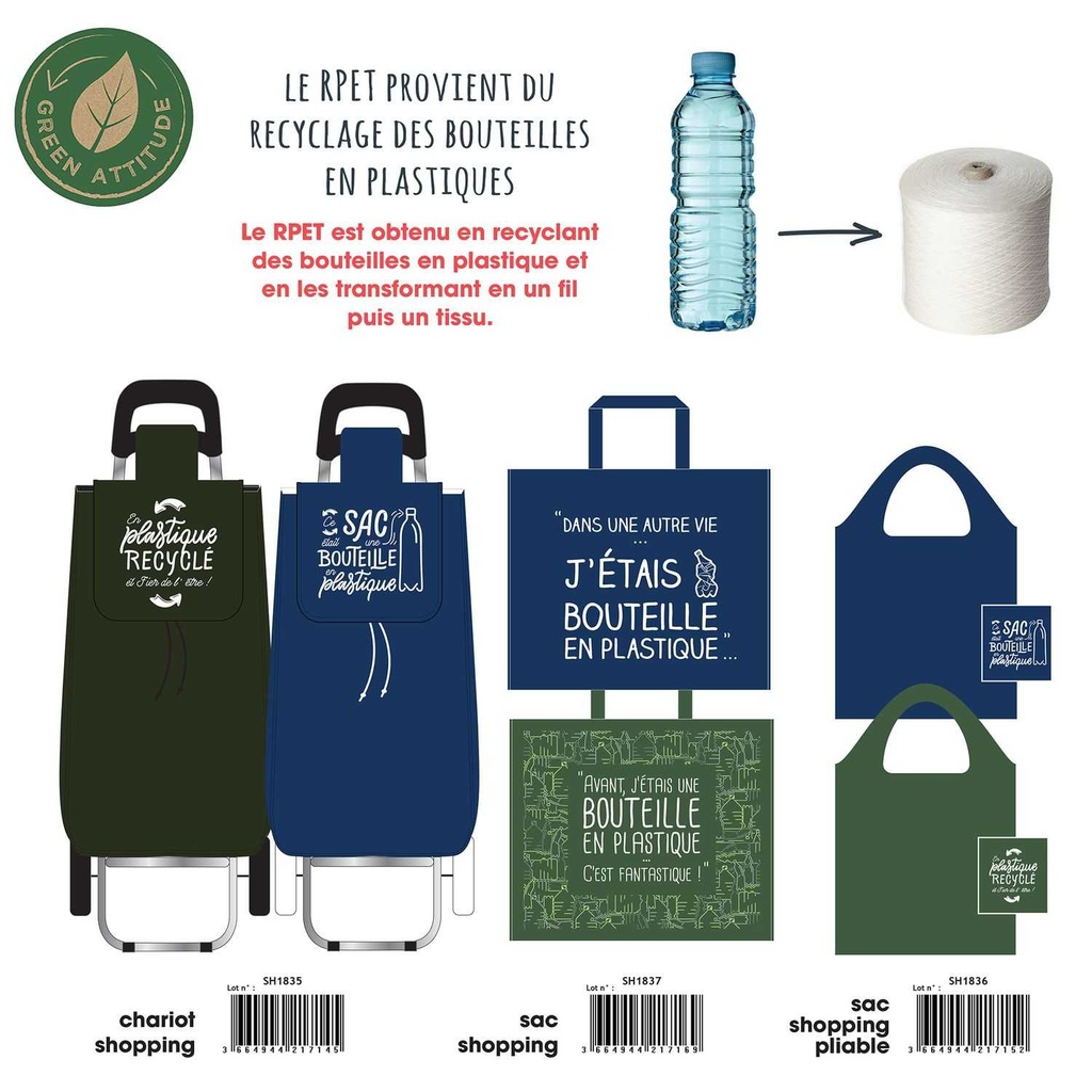 SAC SHOPPING PLIABLE RPET 38X60CM M24