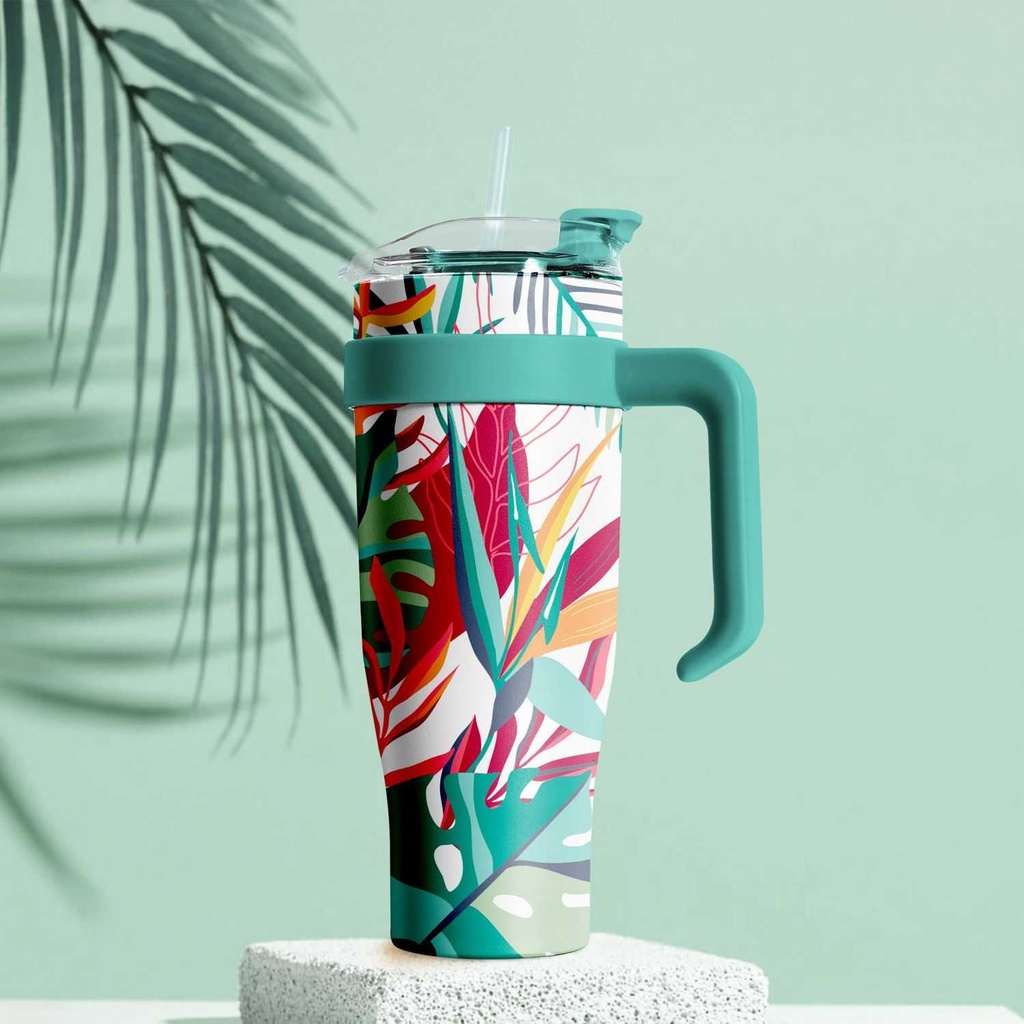 MUG DE TRANSPORT MIAMI FLEURS TROPICALES 1.2L M6