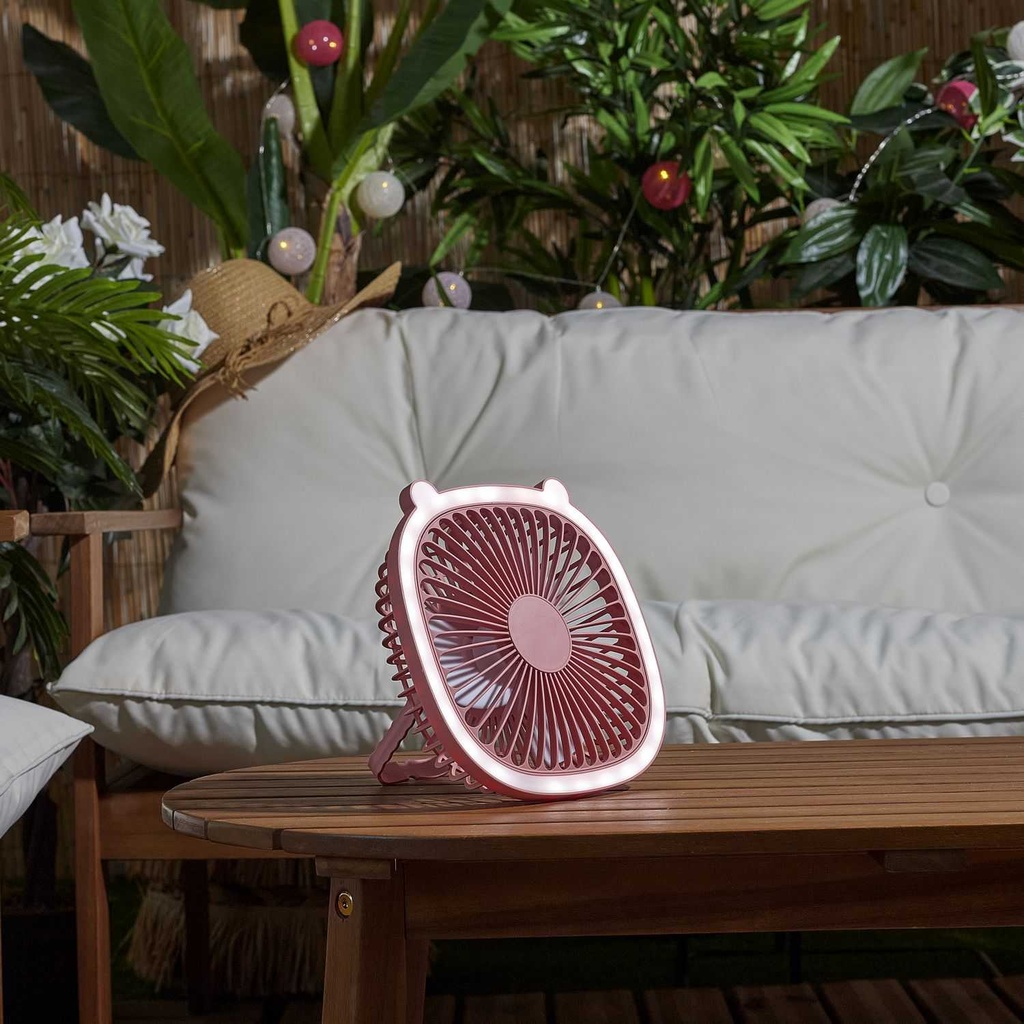 VENTILATEUR LED RECHARGEABLE USB 2 EN 1 KAWAII M8