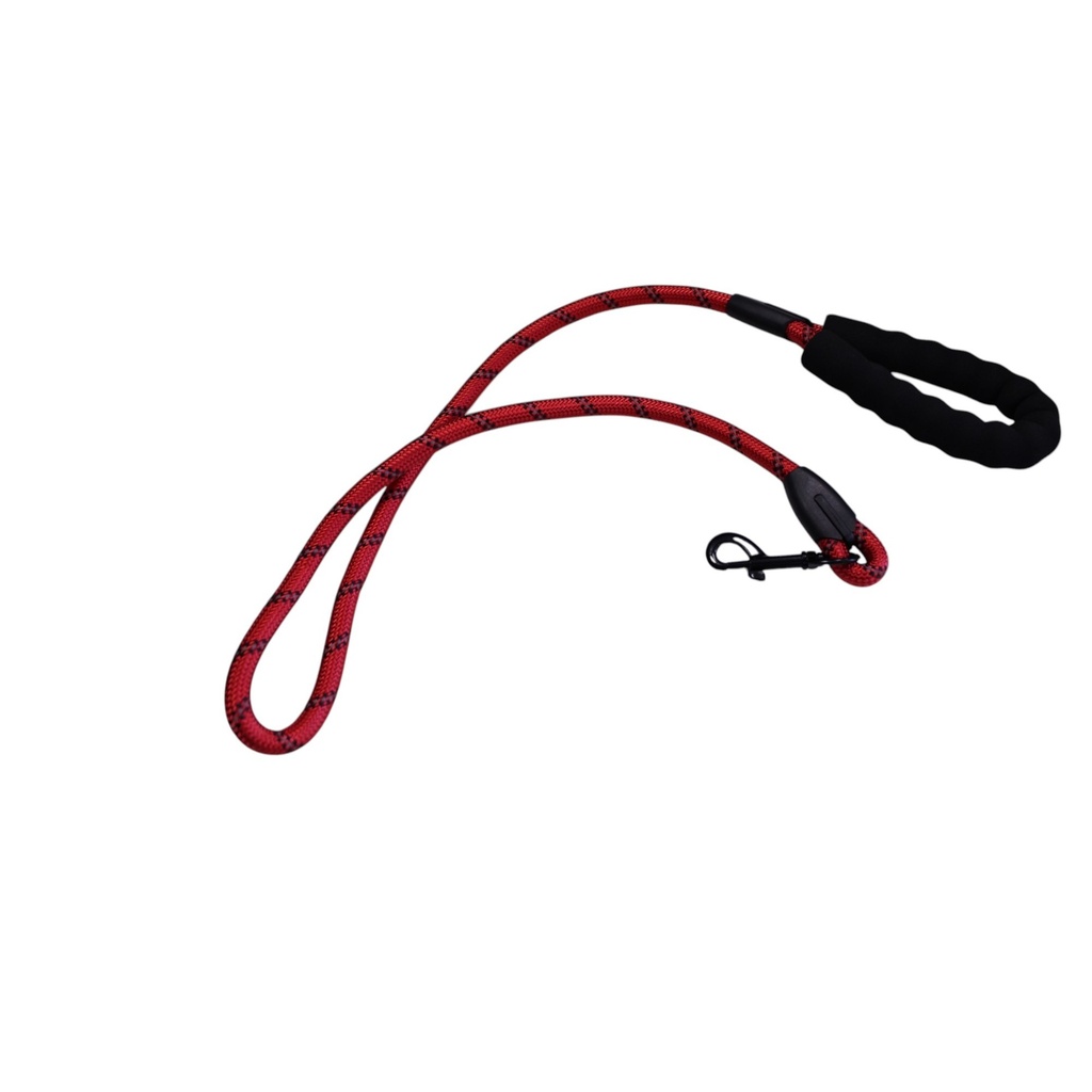 LAISSE NYLON REFLECHISSANTE ROUGE  120CM EP 1,2CM