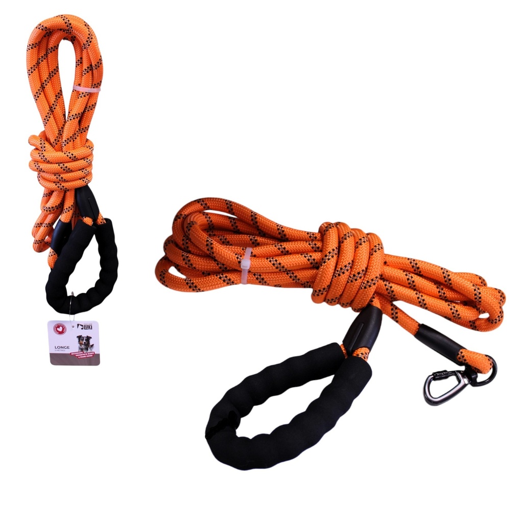 LONGE REFLECHISSANTE ORANGE - 5 M