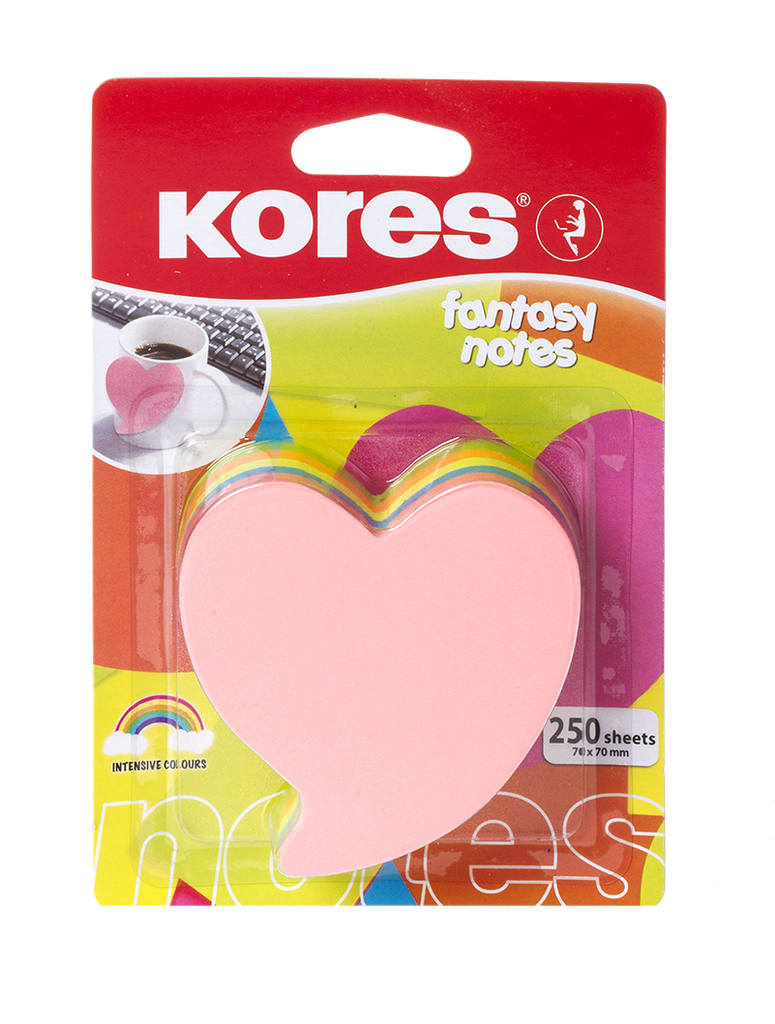 KORES NOTES REPOSITIONNABLE FANTAISIES "COEUR"