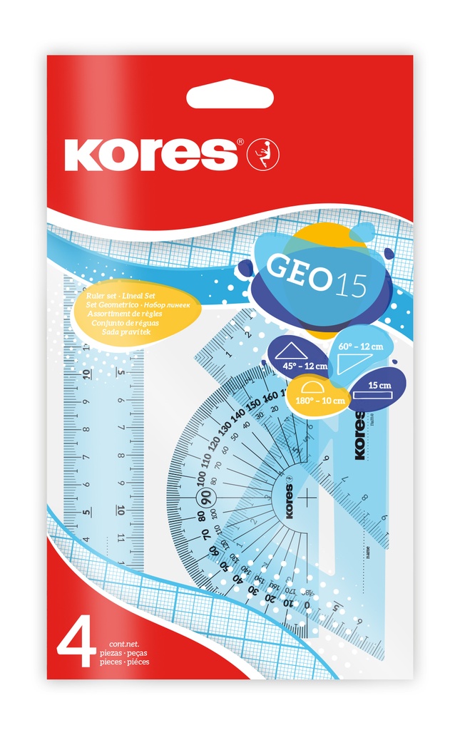KORES SET DE TRACAGE/RÈGLES 15 CM