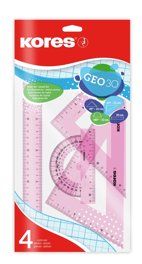 KORES SET DE TRACAGE/RÈGLES 30 CM