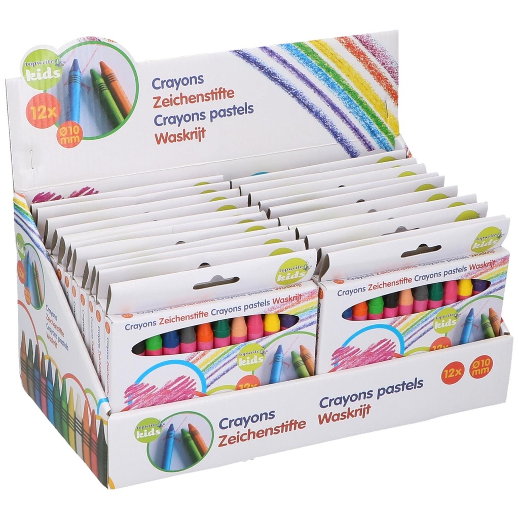 CRAYONS PASTELS - ASSORTIMENTS DE COULEURS - 12 PIÈCES