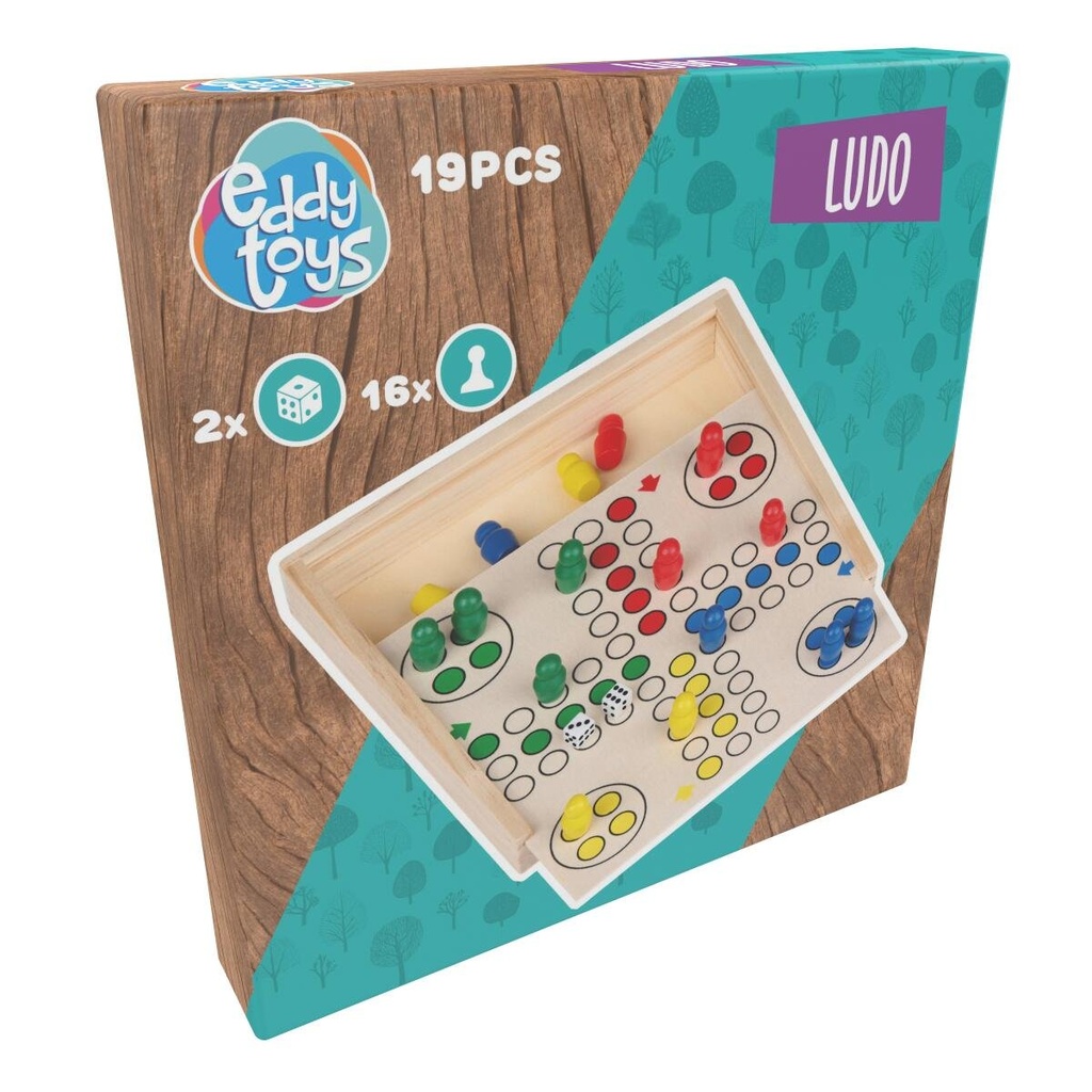 JEU DE LUDO EN BOIS - 15x15CM