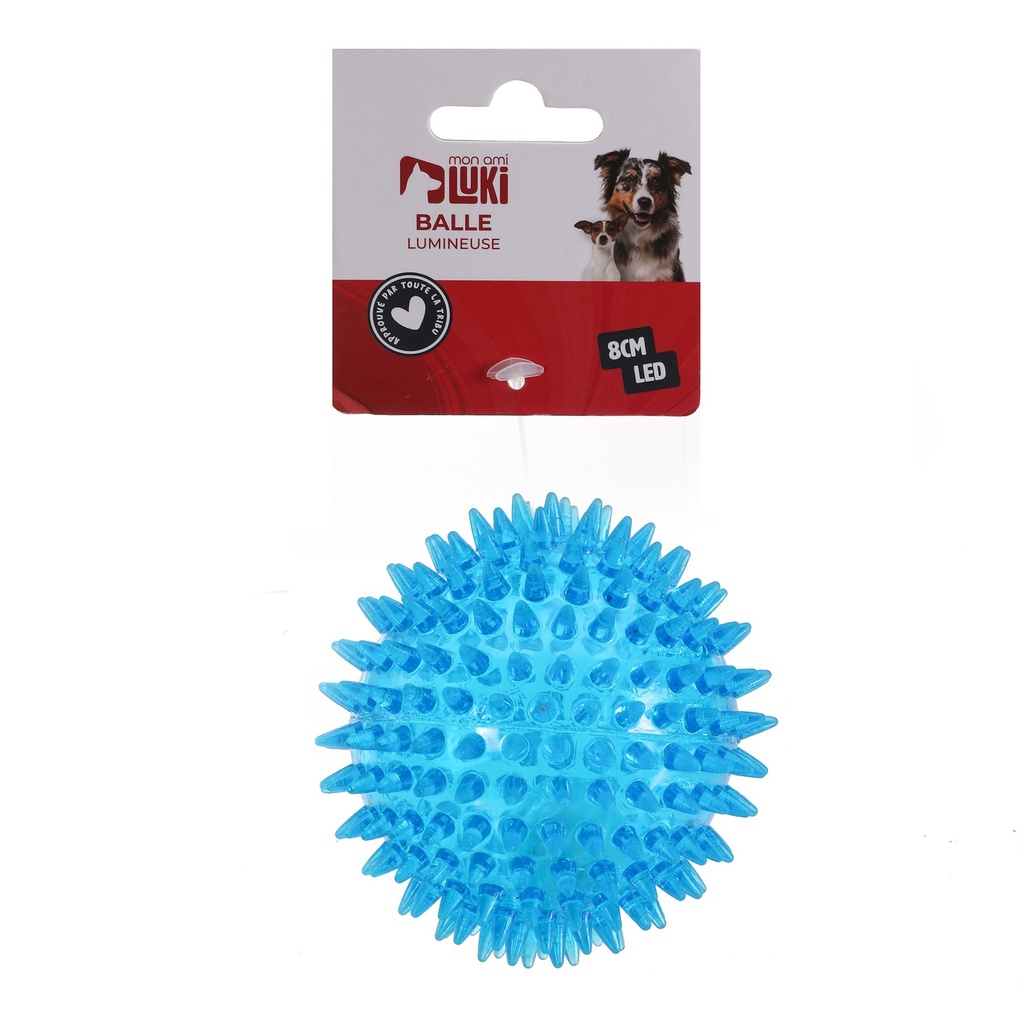BALLE LUMINEUSE COLORIS ASSORTIS   8CM