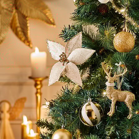 SDN POINSETTIA BEIG GLITT 19CM