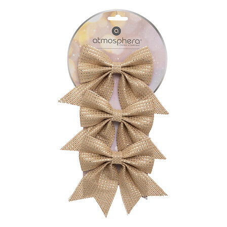 DK NOEUD JUTE OR X3 12X13CM