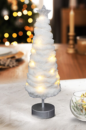 SAPIN FOURRURE BL LED 38CM