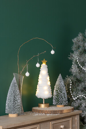 SAPIN FOURRURE BL LED 38CM