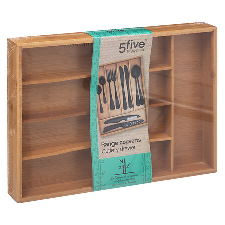 RANGE COUVERTS AVEC 5 COMPARTIMENTS EN BAMBOU