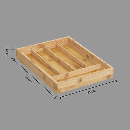 RANGE COUVERTS AVEC 5 COMPARTIMENTS EN BAMBOU