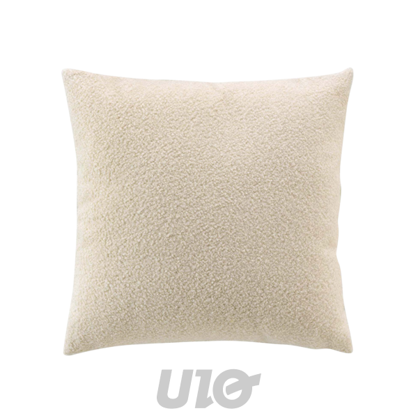 COUSSIN DEHOUSSABLE COMPRESSE 45 x 45 CM BOUCLETTE UNIE WOOLY NATUREL