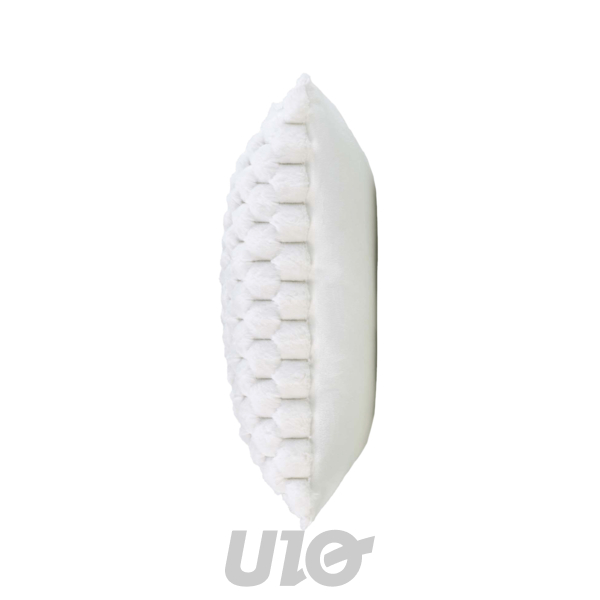 COUSSIN DEHOUSSABLE COMPRESSE 45x45 CM IMITATION FOURRURE/VELOURS FROSTY NATUREL