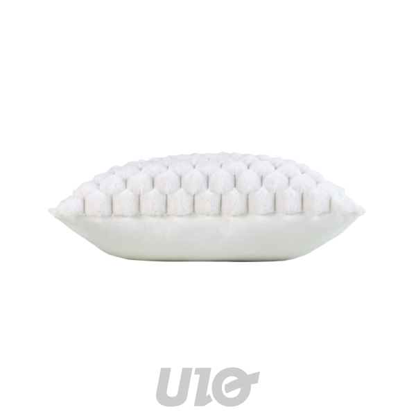 COUSSIN DEHOUSSABLE COMPRESSE 45x45 CM IMITATION FOURRURE/VELOURS FROSTY NATUREL