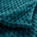 PLAID 125 x 150 CM FLANELLE RELIEF UNIE MINI FROSTY BLEU