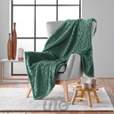 PLAID 125 x 150 CM FLANELLE RELIEF UNIE MINI FROSTY CEDRE